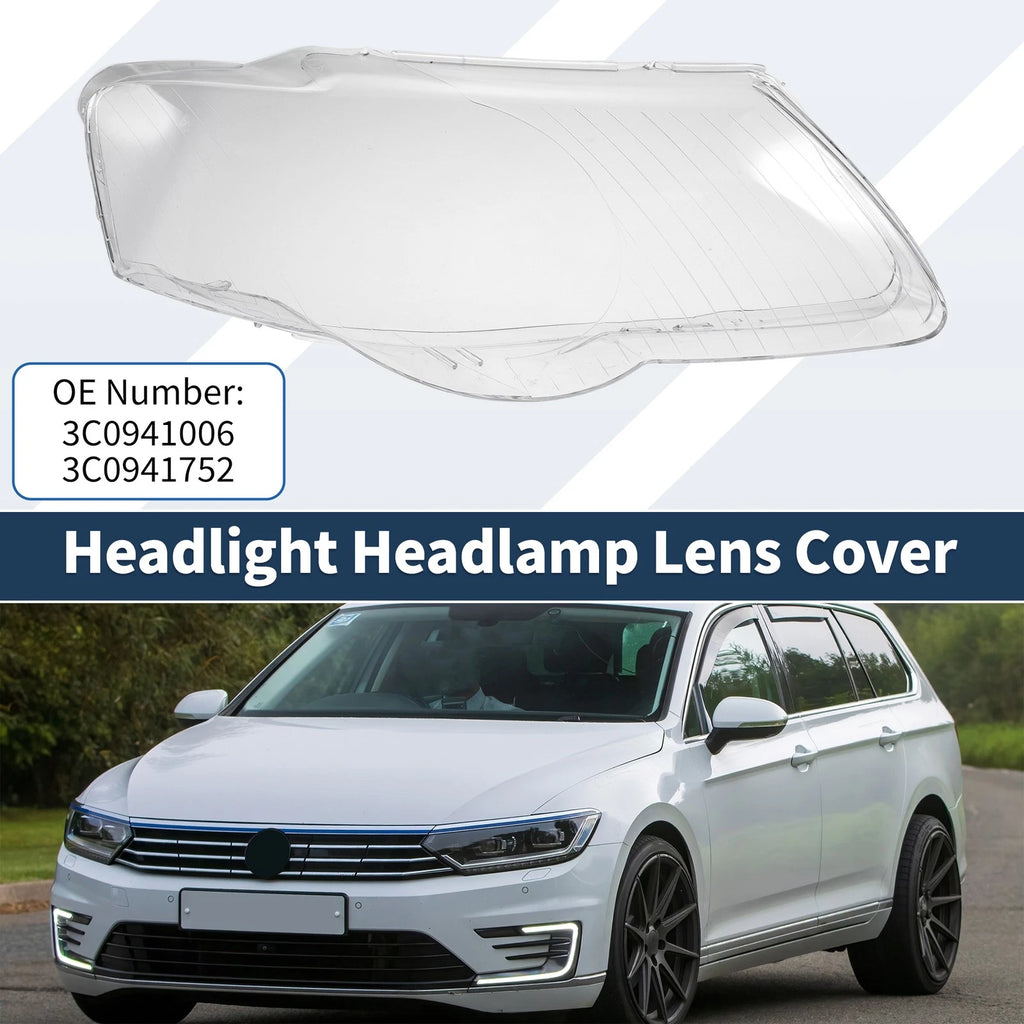 1 Pc Front Right Headlight Lens Cover Replacement for Volkswagen Passat (2006–2010)