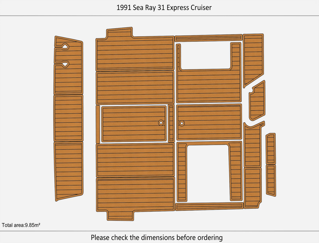 EVA Foam Pad Floor for Sea Ray 31 Express Cruiser (1991)