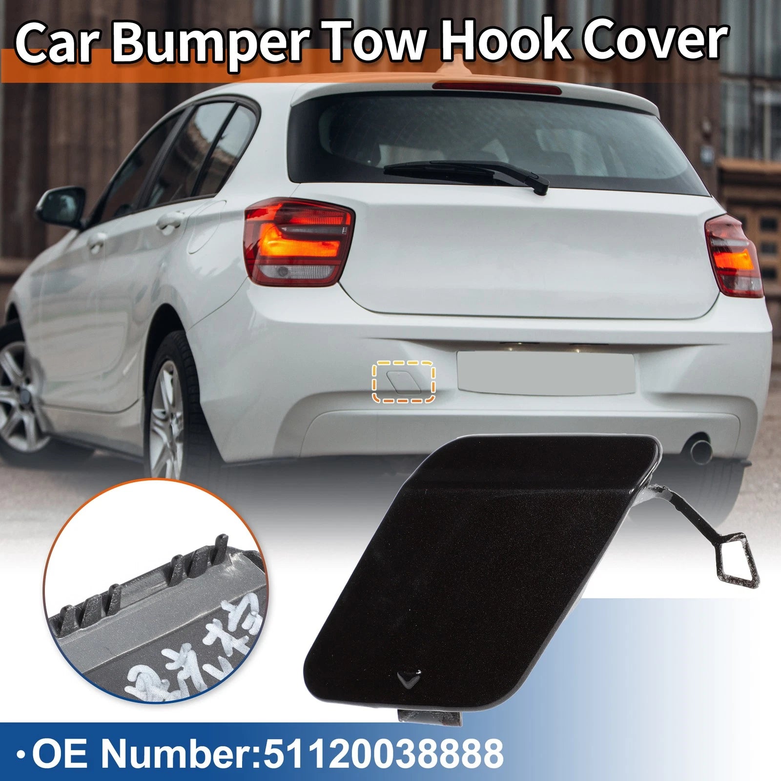 Rear Tow Hook Cover Replacement for BMW (2005–2013)