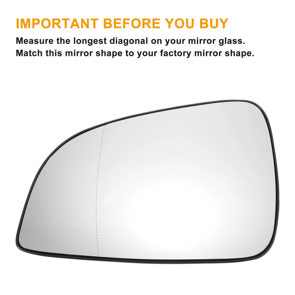 Left Side Heated White Mirror Glass for Opel Astra H (2009–2012)