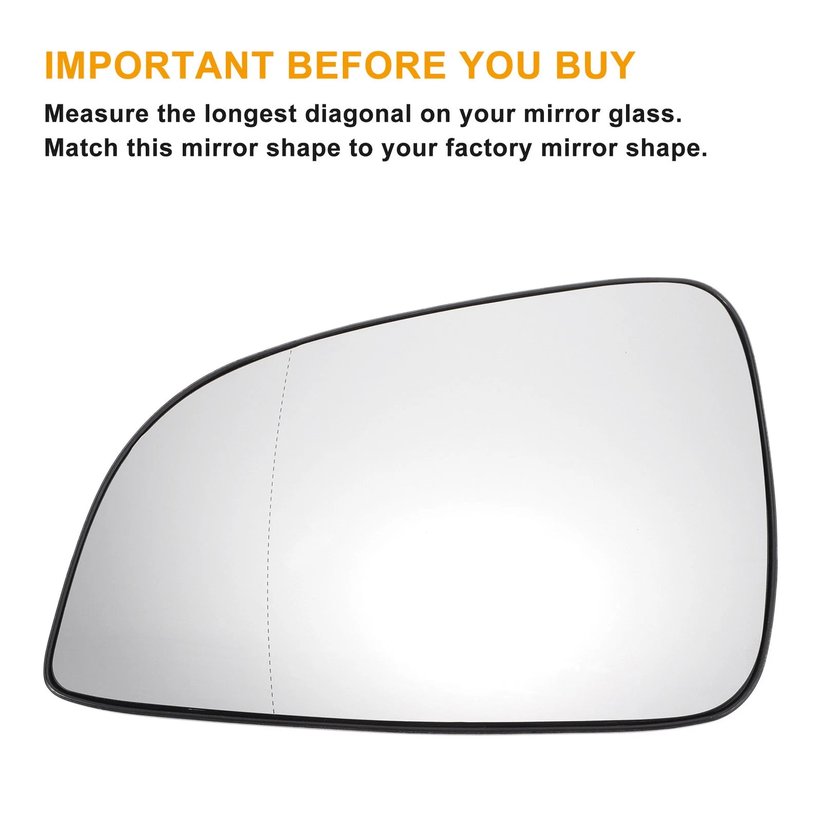 Left Side Heated White Mirror Glass for Opel Astra H (2009–2012)