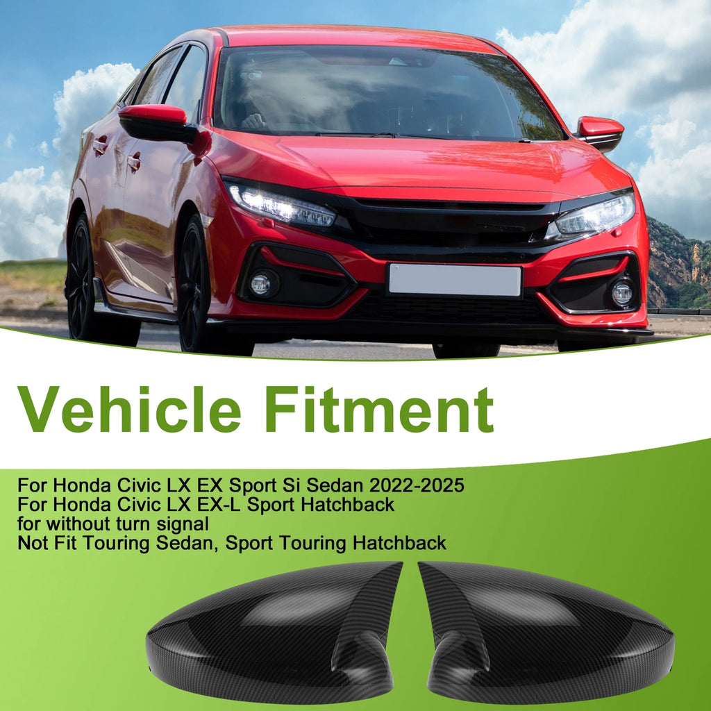 Mirror Cover Cap Replacement Pair for Honda Civic (2016–2021)