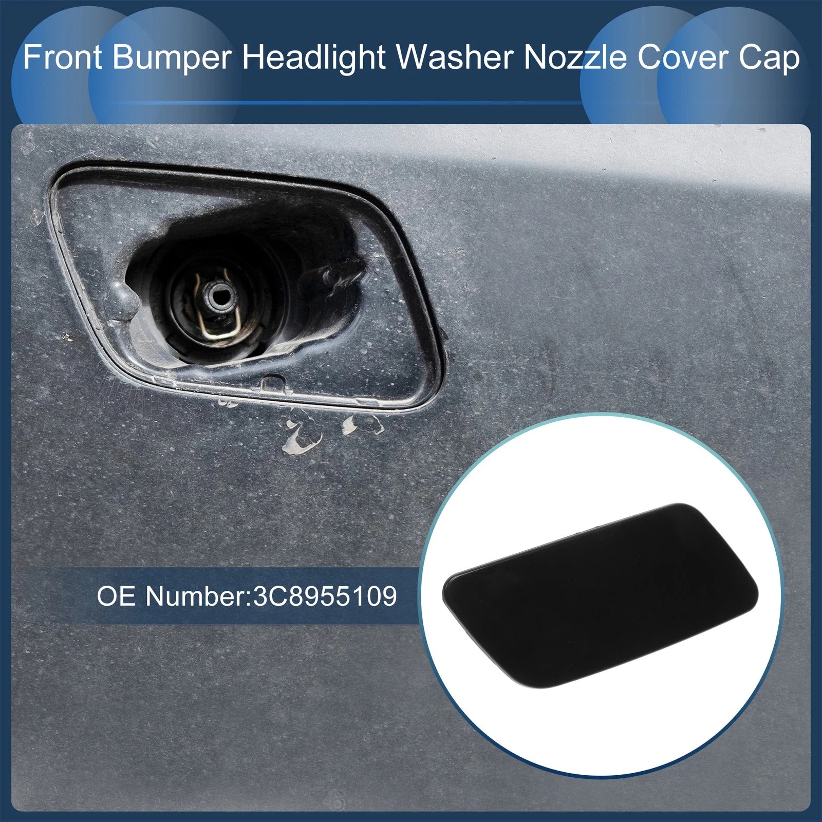 Front Left Washer Nozzle Cover Cap for Volkswagen Passat CC (2008–2012)
