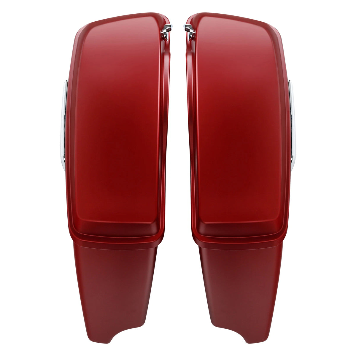 4" Stretched Saddlebags for Harley CVO Road Glide (2014–2024) Wicked Red Denim