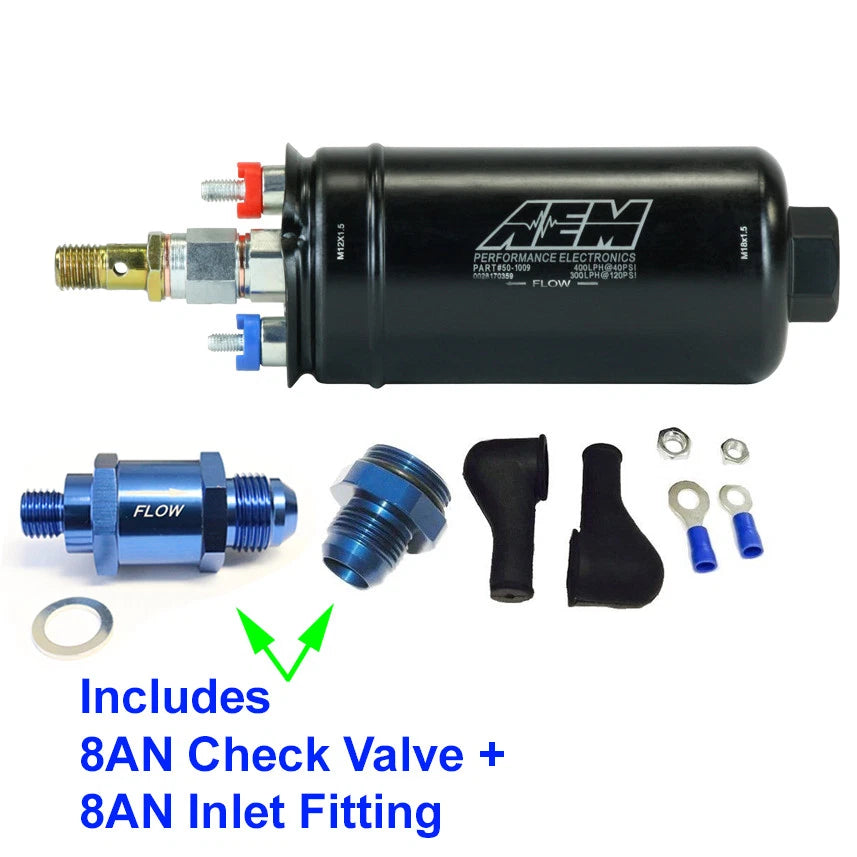 AEM 50-1009 400LPH Inline Fuel Pump for Universal Applications (RHD)