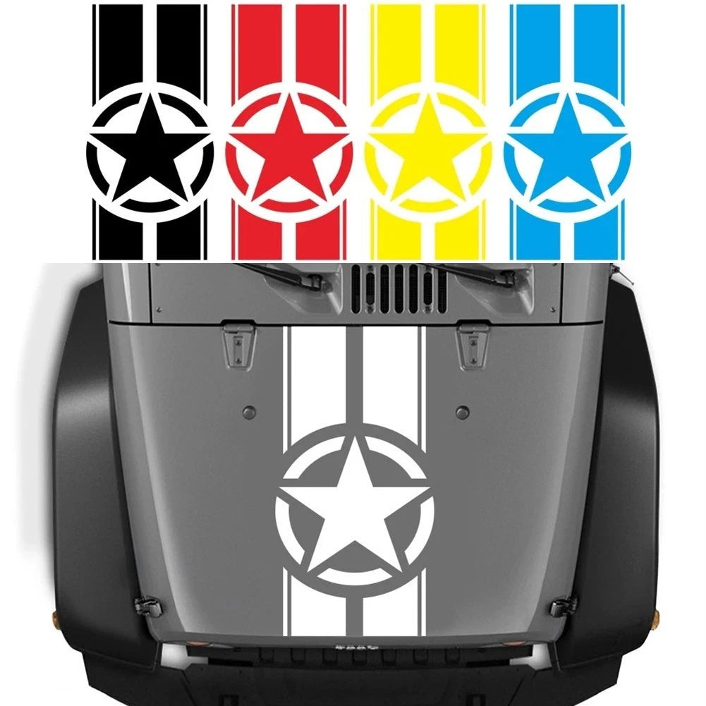 Car Hood Racing Sticker for All Makes and Models (Water & Temperature Proof)