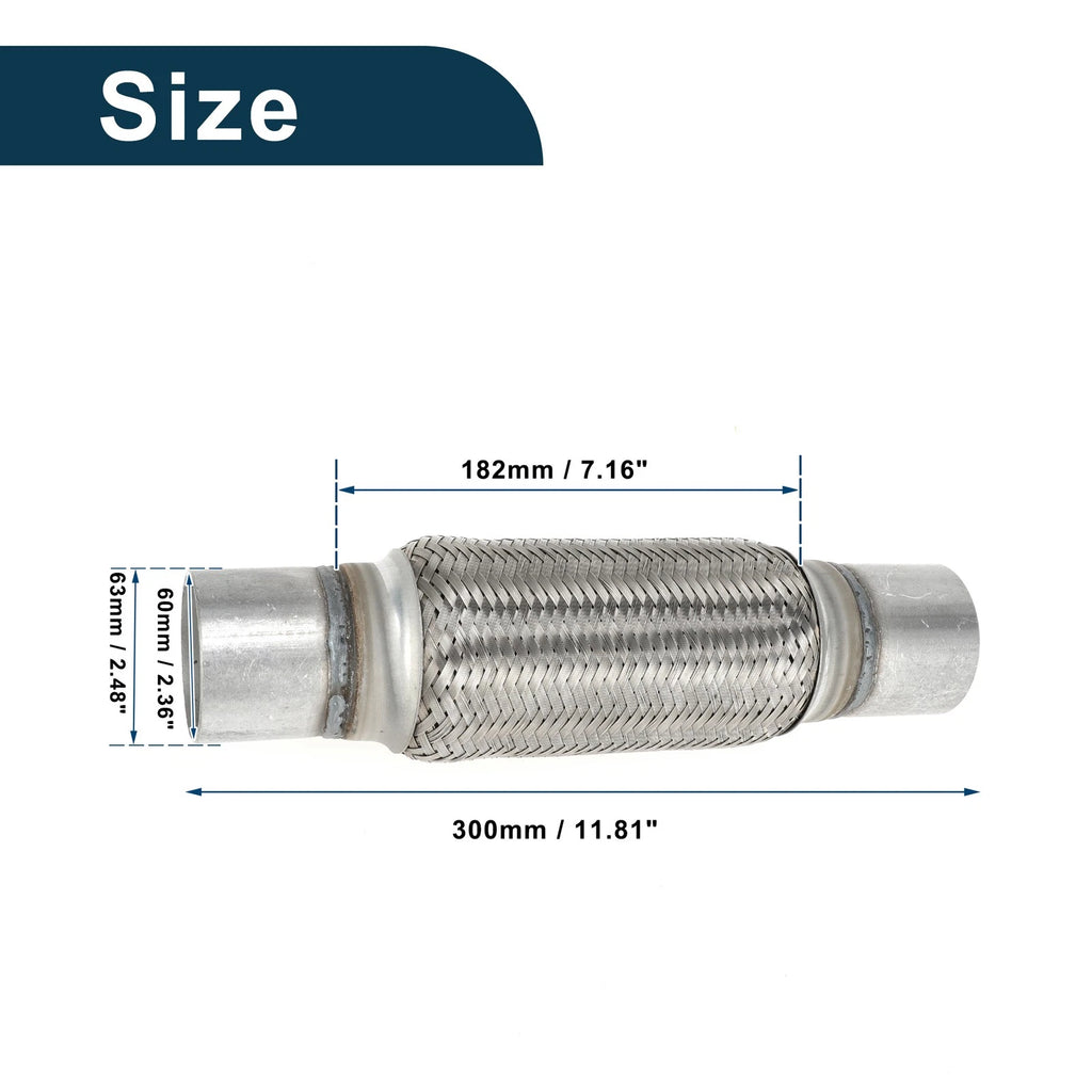 Exhaust Flex Pipe 2.48 Inch OD for Universal Applications (1Pc)