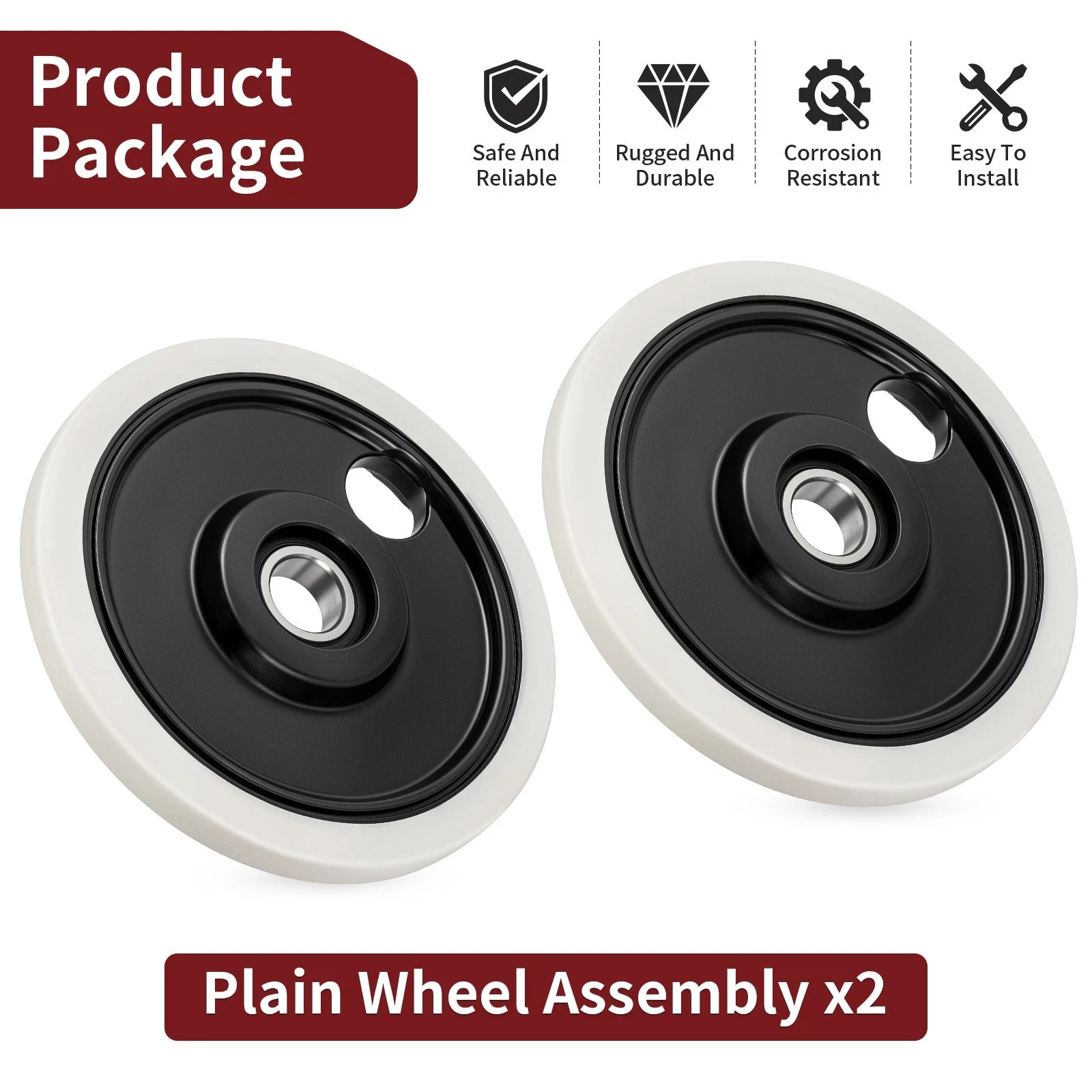 2Pcs Wheel Assembly 1590457 for Polaris Snowmobile Dragon SP 600 800 (2009)