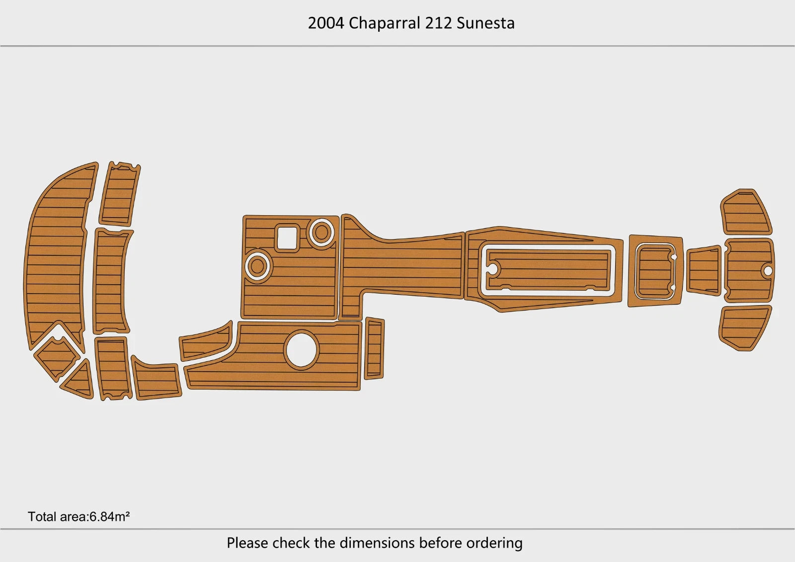 EVA Foam Teak Deck Pad for Chaparral 212 Sunesta (2004)