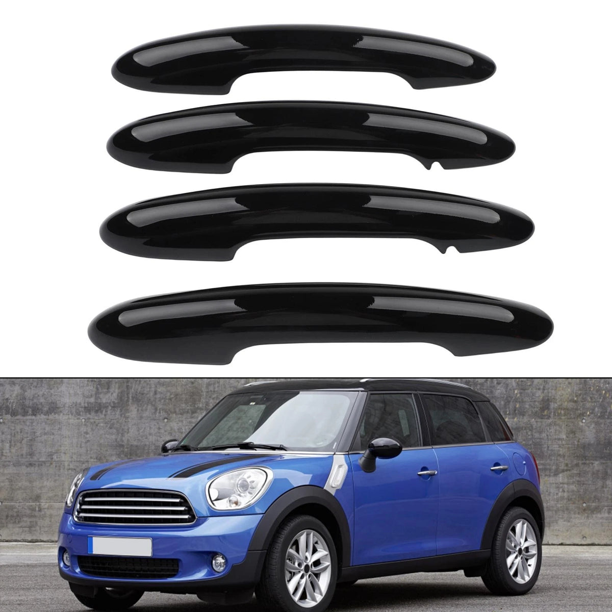Set of 4 ABS Gloss Black Door Handle Covers for MINI Cooper Countryman