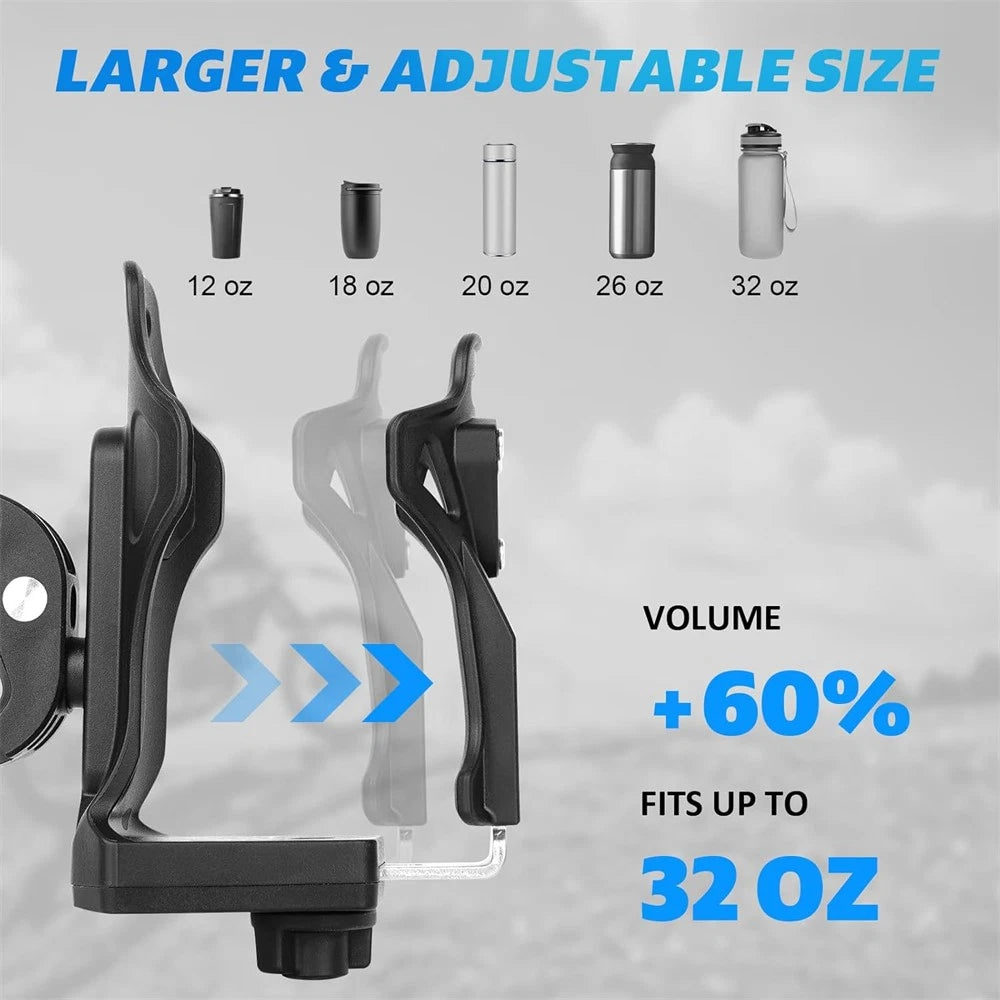 Universal Adjustable Cup Holder for Motorcycle ATV - Anti Theft