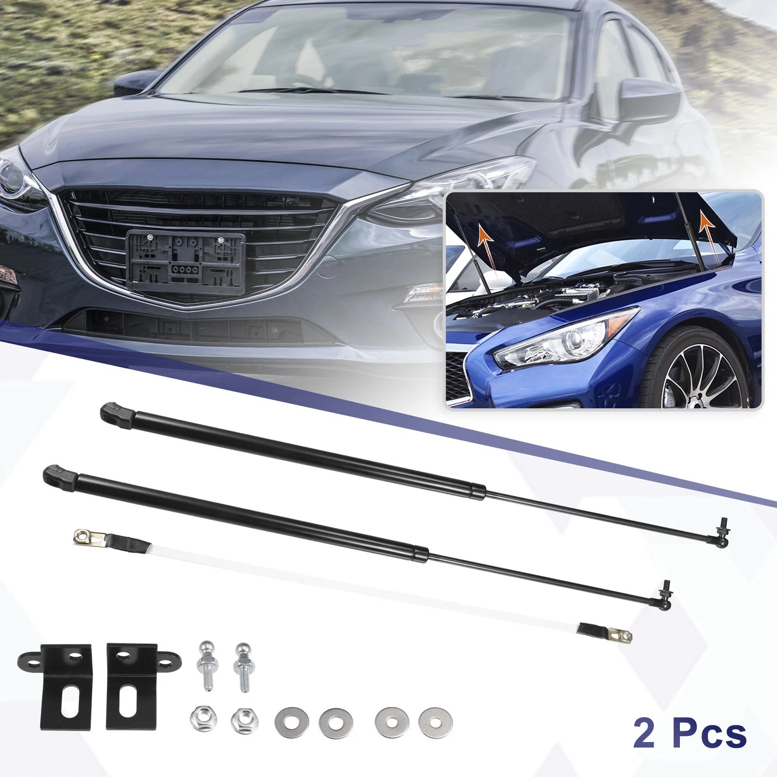 Hood Lift Supports Struts Front Pair for Mazda 3 Axela BL (2009–2013)