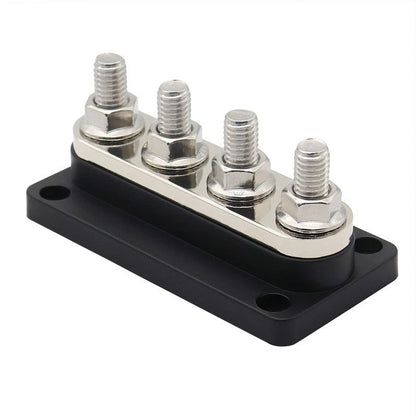 4X M10 Threaded Terminal Busbar for 12-48V DC Systems and Marine Use