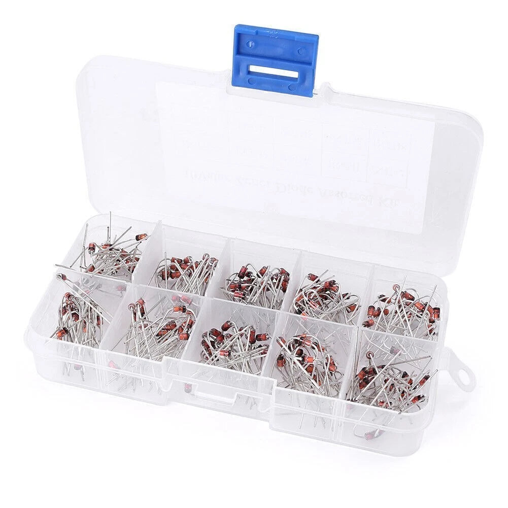 Assorted 20-Pcs 1W Zener Diode Kit (1N4738-1N4748, 8.2V-22V, DO-41)