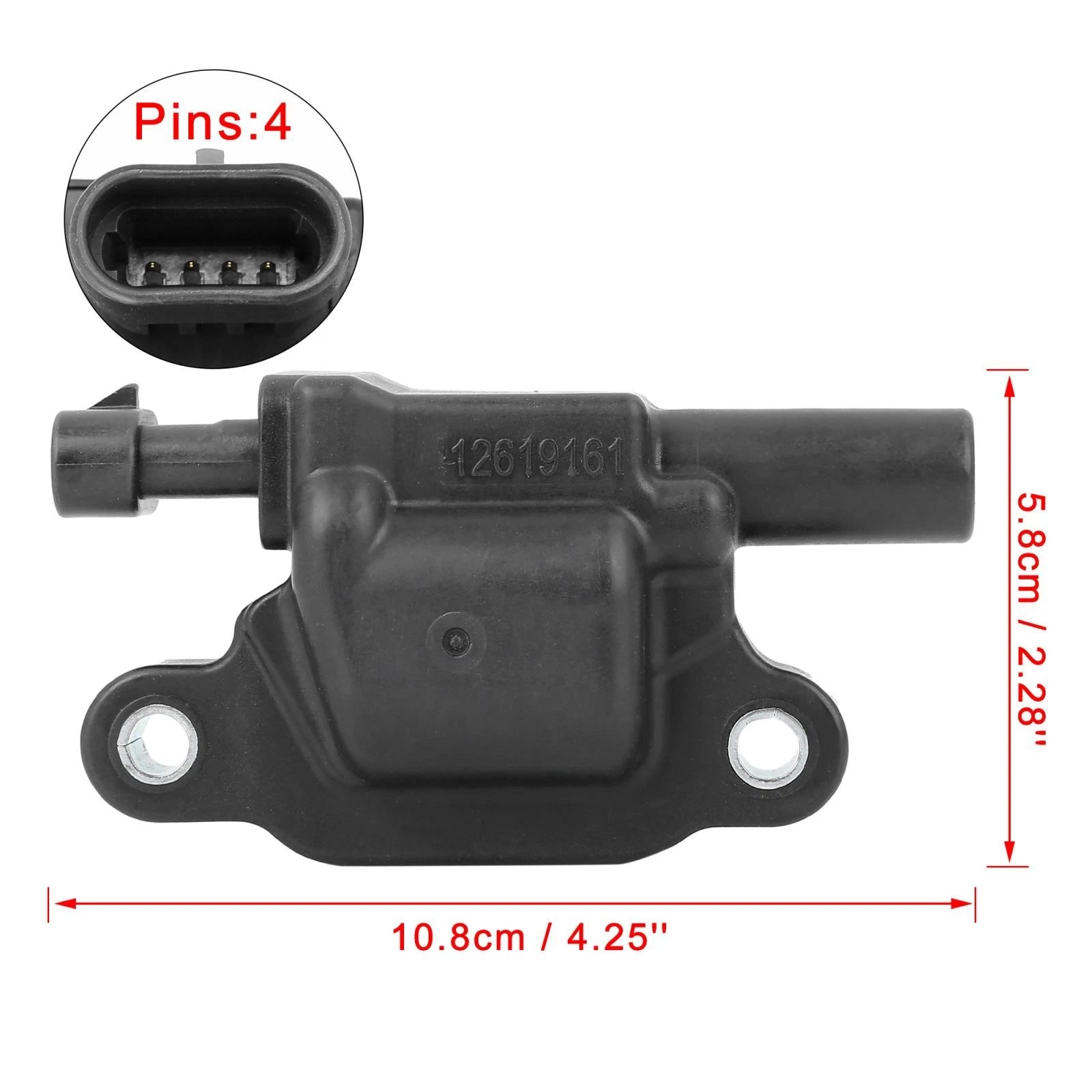Ignition Coil Replacement Black for Chevrolet Silverado Cadillac CT5 (2016–2024)