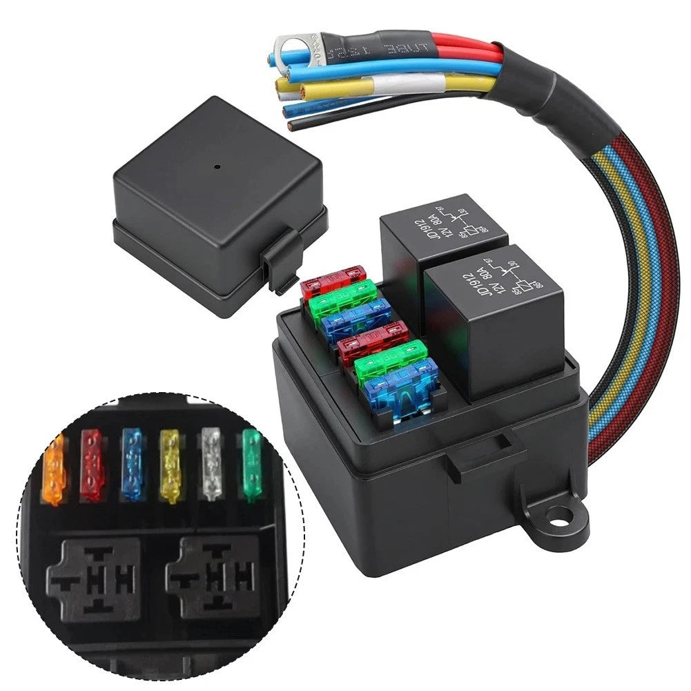 2X Relay Sockets for Car Electrical Upgrades 12V Fuse Box