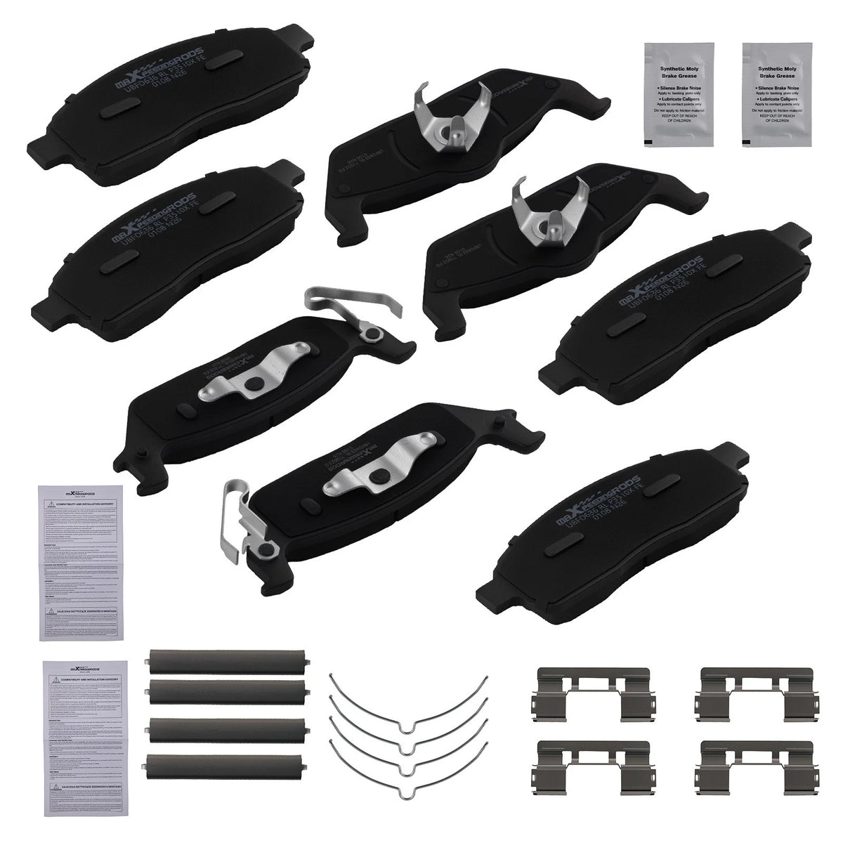 Front Rear Brake Pads Kit for Ford F-150 (2004–2008) P1083 P1012