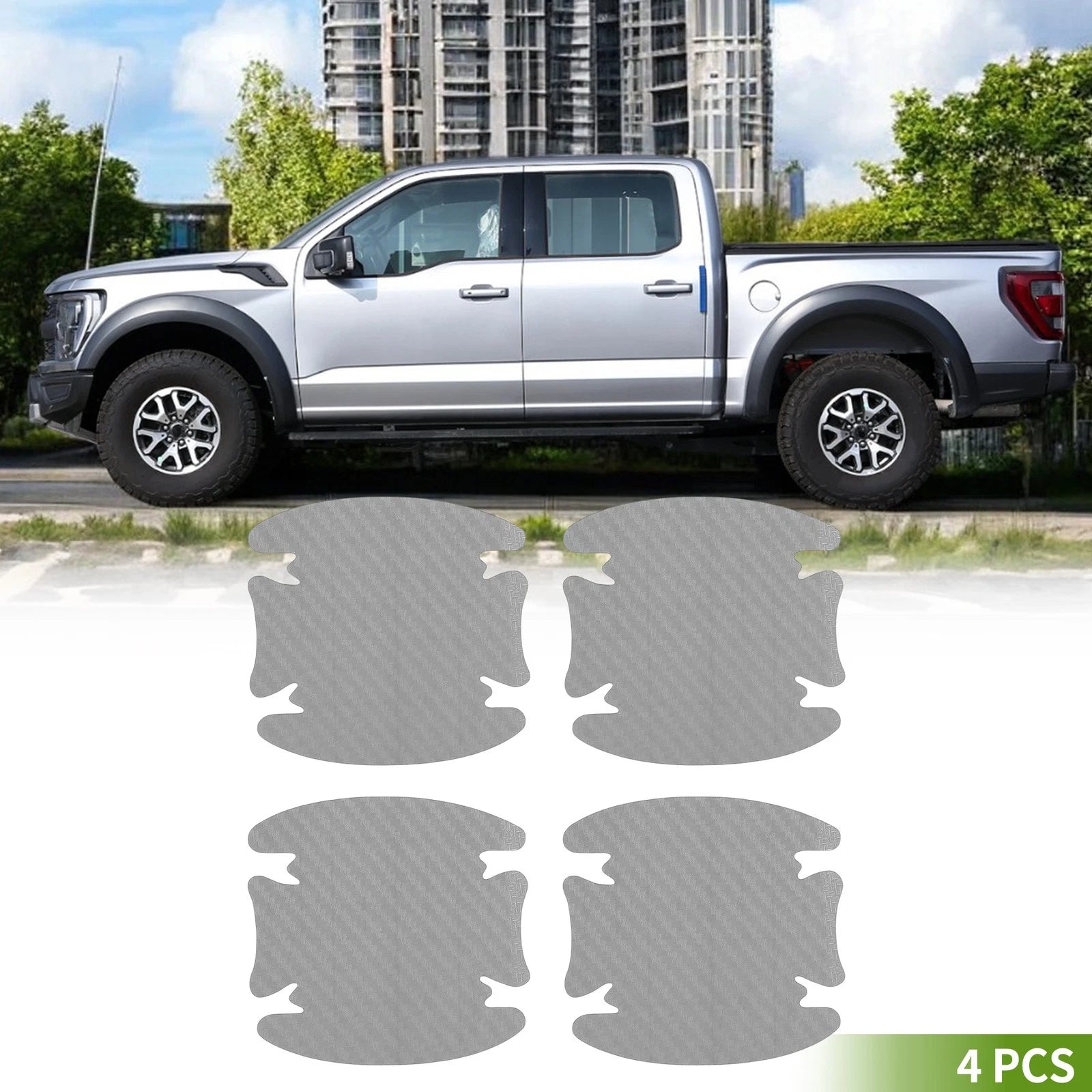 Car Door Handle Bowl Sticker for (92x98mm, Silver Tone)