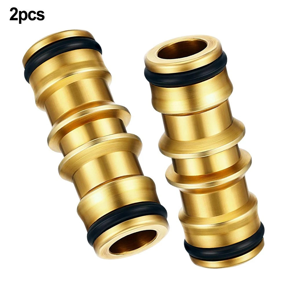 2 Pack Brass Hose End Connectors for Garden Hoses (No Part Numbers)