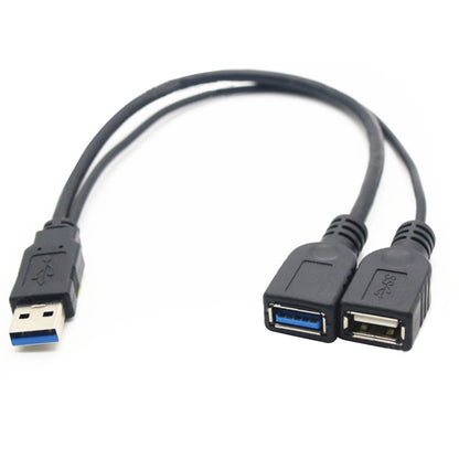 USB 3.0 Male to 2 USB Female Y Splitter Charging Cable Adapter