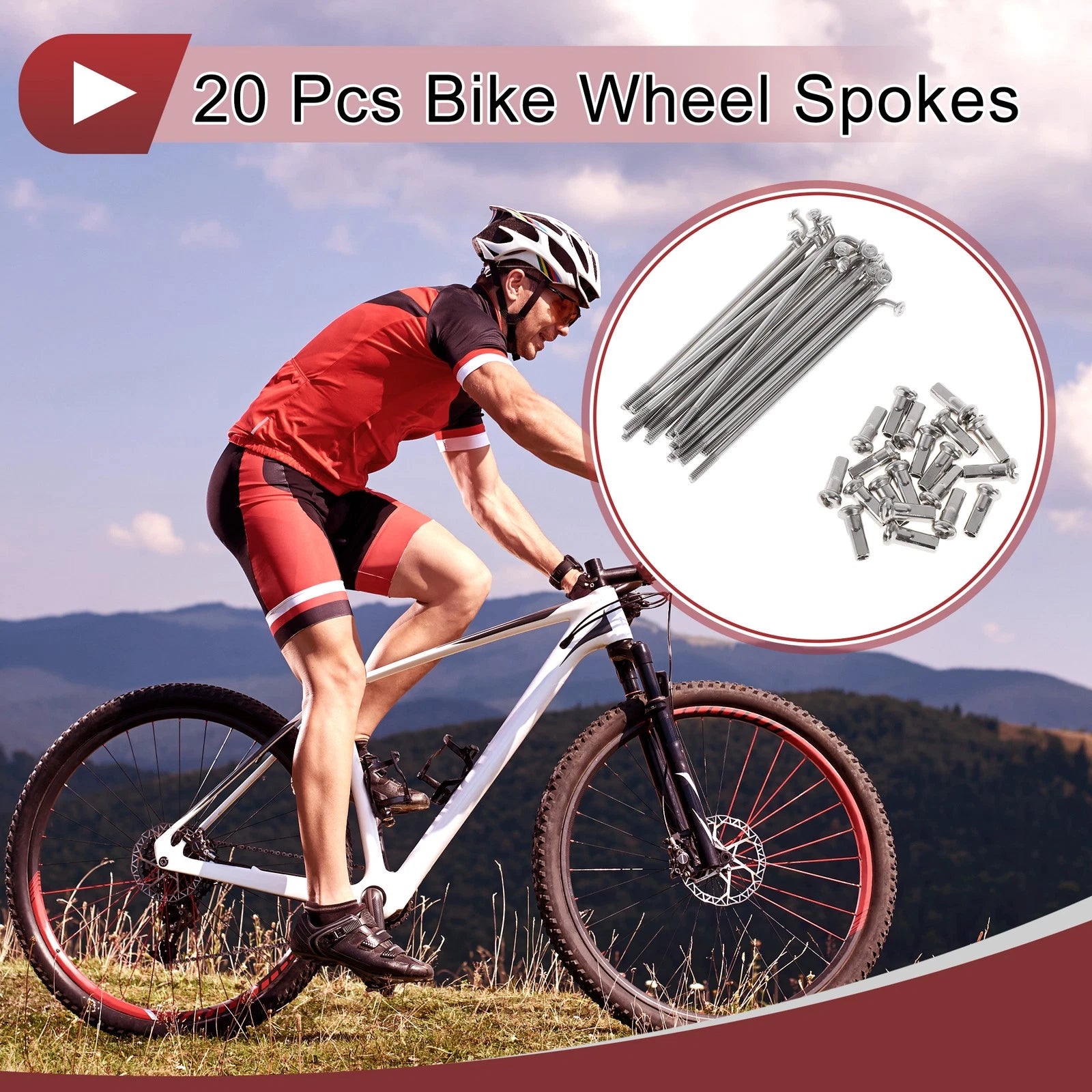 Bicycle Spokes Replacement Set for 67mm Wheels (304 Stainless Steel)
