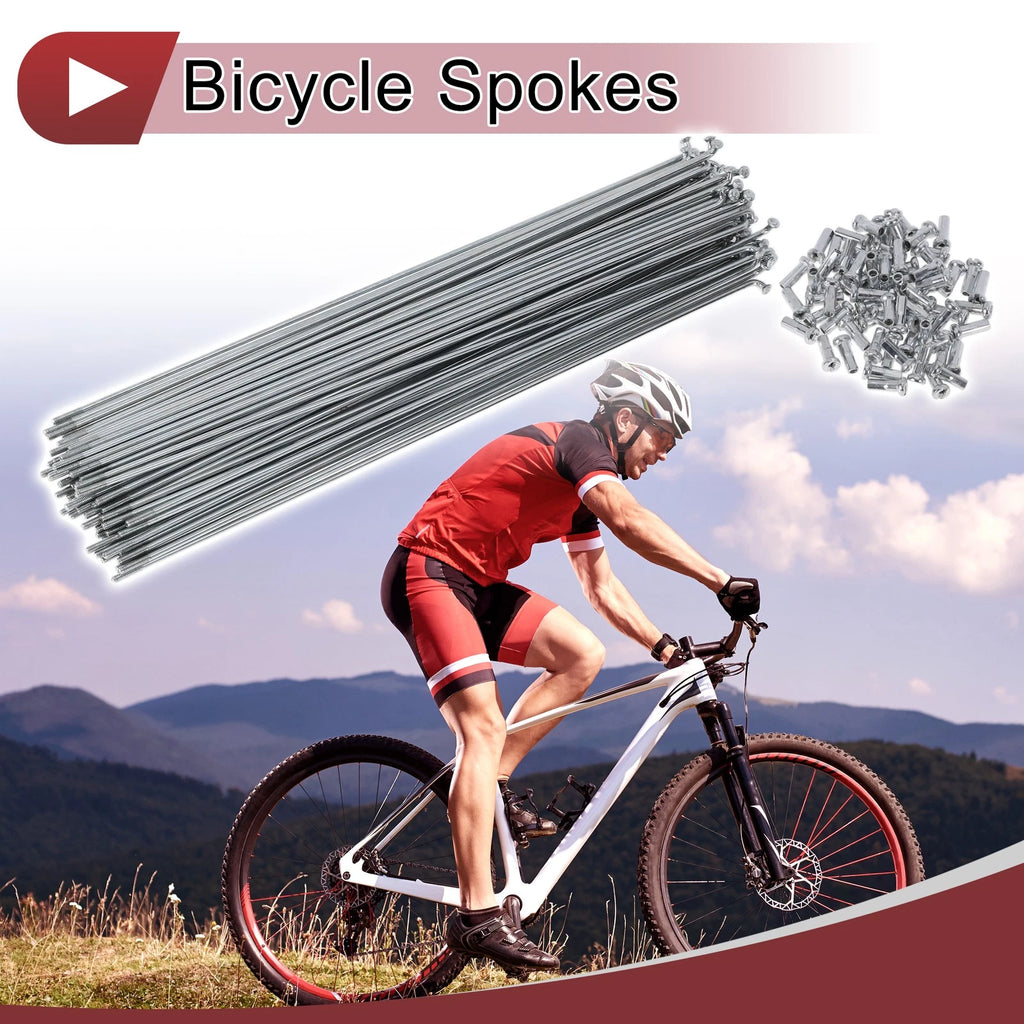 Set 14G Bicycle Spokes 227mm Replacement Carbon Steel Galvanized Spokes