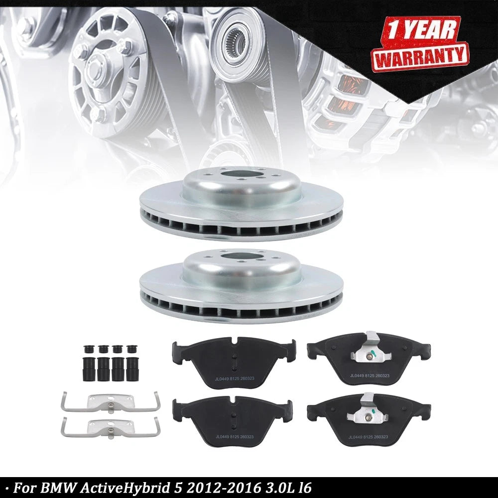 Front Disc Rotor & Ceramic Brake Pads for BMW ActiveHybrid 5 (2012–2016)