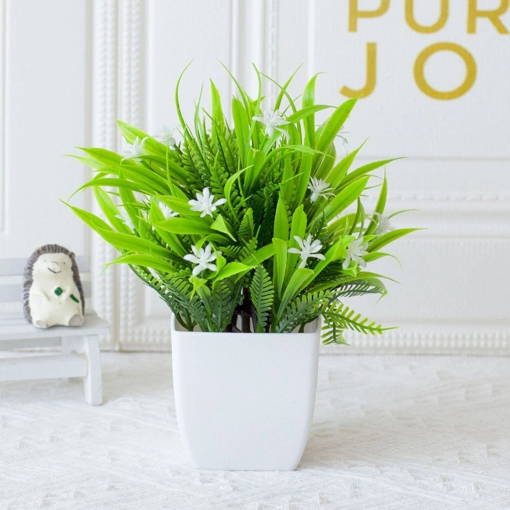Set of 4 Artificial Potted Plants for Bathroom or Balcony