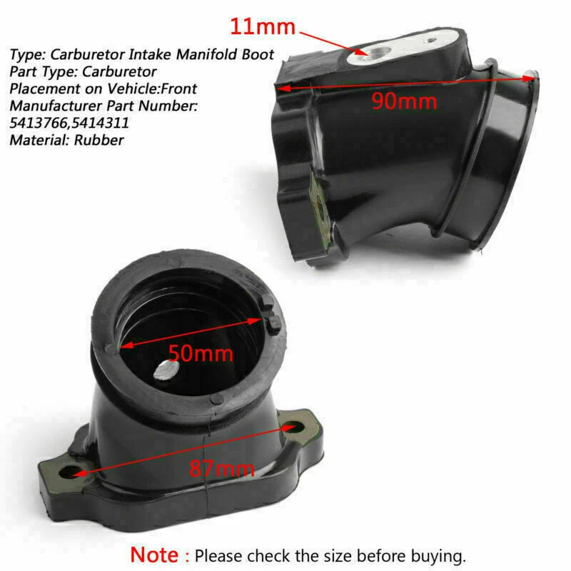 Rubber Intake Carburetor Boots 5414311 for Polaris RZR Ranger 800 (2008–2014)