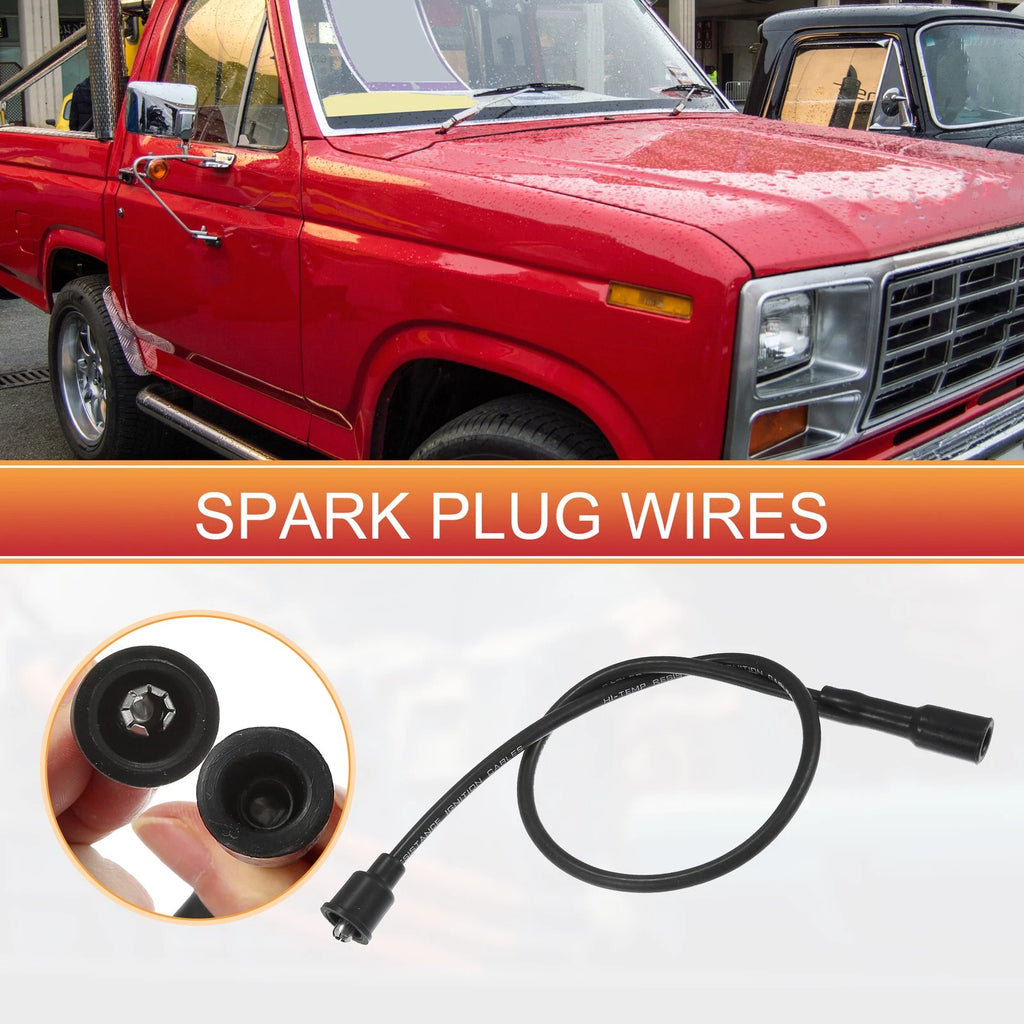 7 Pcs Spark Plug Wire Ignition Coil Cable for Ford E-350 (1975–1976)