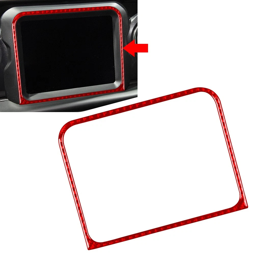 GPS Navigation Panel Cover Trim For Jeep Wrangler JL Gladiator JT Red