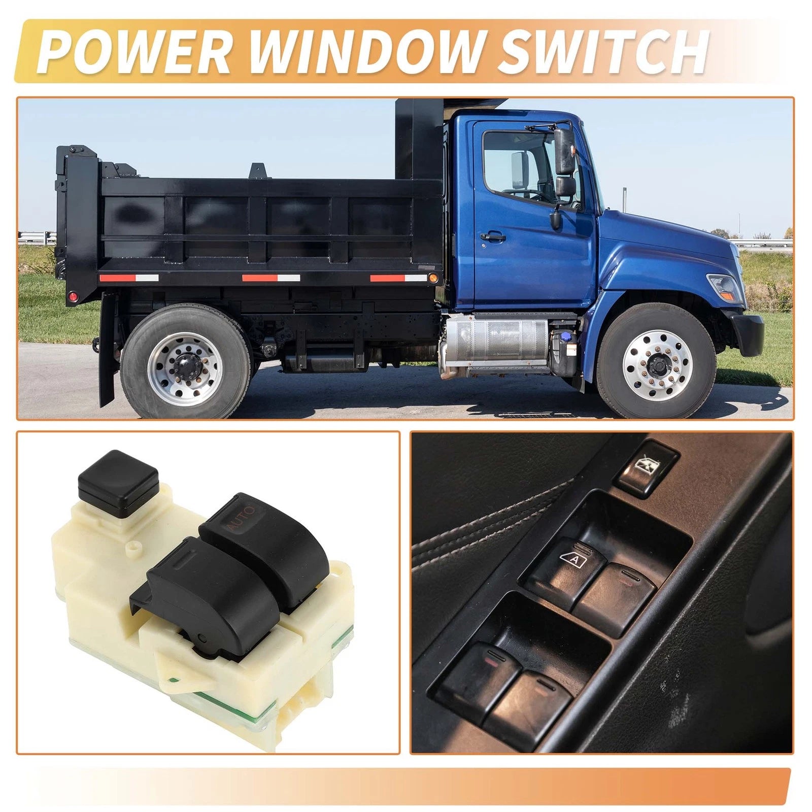 Front Right Driver Side Power Window Switch for Toyota for Hino (2005–2015)