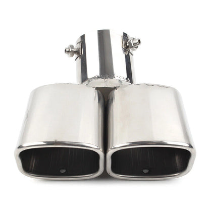Dual Stainless Steel Rear Exhaust Pipe Tail Muffler Tip for Universal