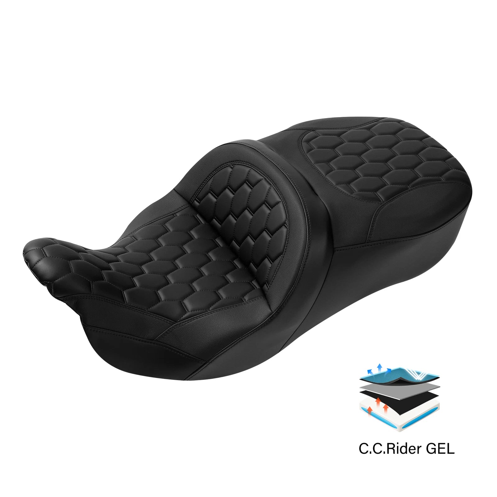 Gel Seat for Harley Electra Road Glide (2009–2023) Black