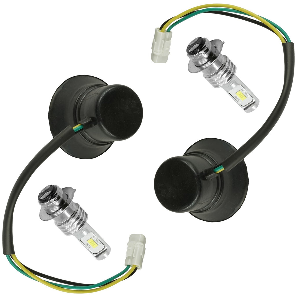 Caltric Headlight Socket and LED Bulb Replacement for Yamaha Big Bear 250 YFM25 (2007–2009)