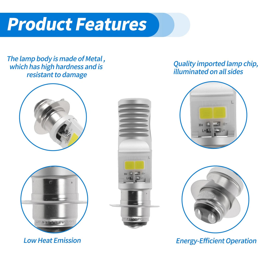 H6M LED Light Bulbs for Auto (1800lm, 6000K Cold White)
