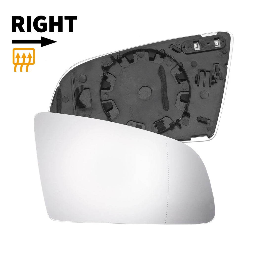 Right Side Mirror Glass w Heated Back for Audi A4 (2000–2008)