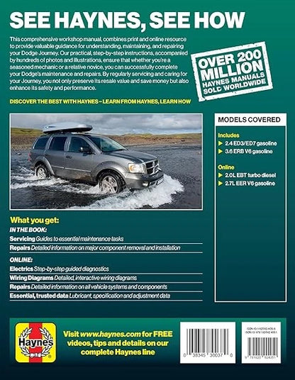 Haynes Repair Manual for Dodge Journey (2011–2020)