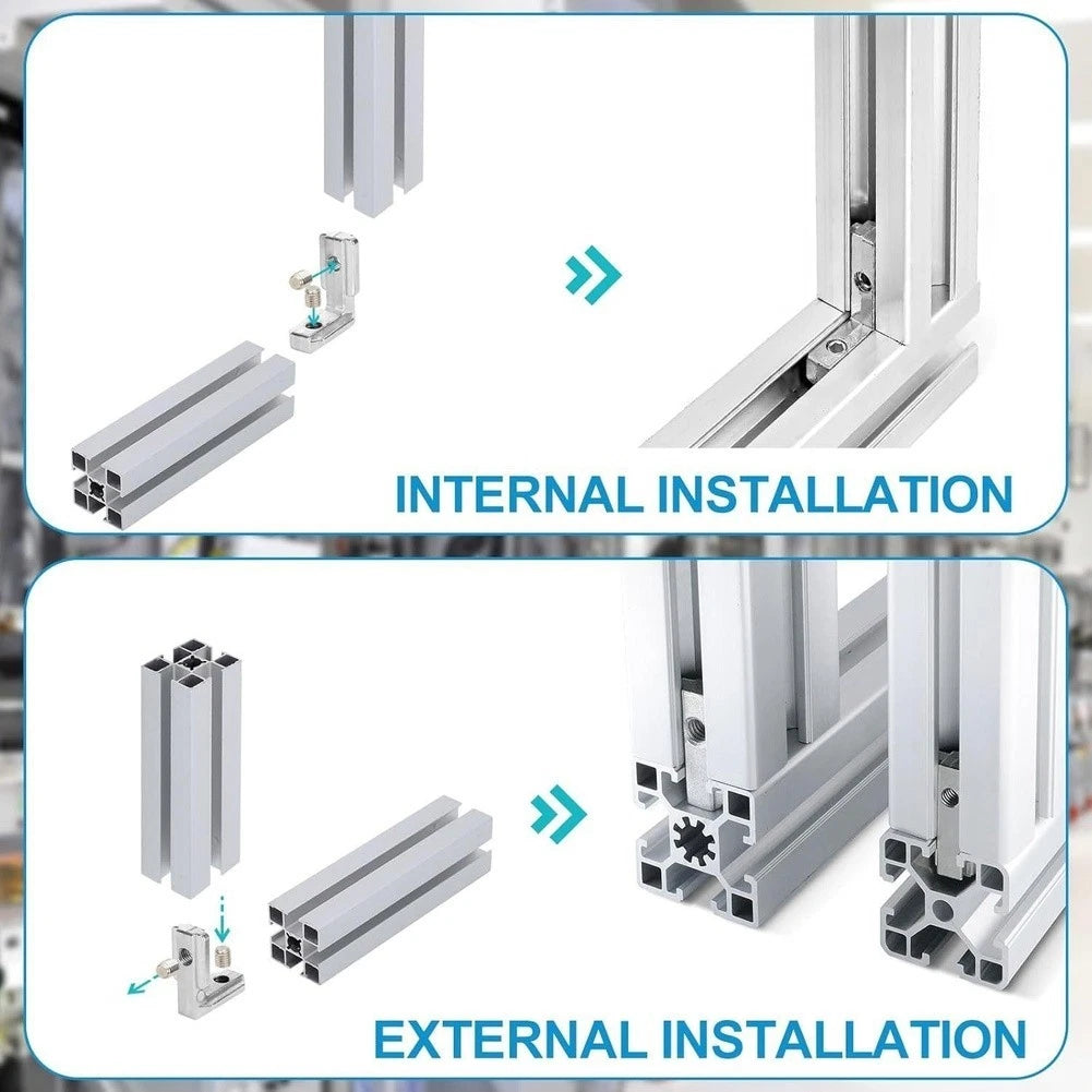 20Pcs Internal Corner Brackets for 3030 Aluminum Profile T Slot M6 Thread