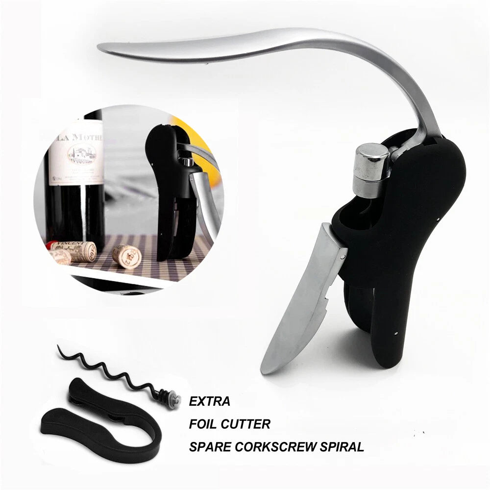 Portable Wine Bottle Opener with Foil Cutter Tool