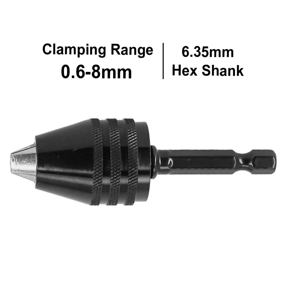Drill Chuck for Hexagonal Shank (14 in, Three Jaw, Self Centering)