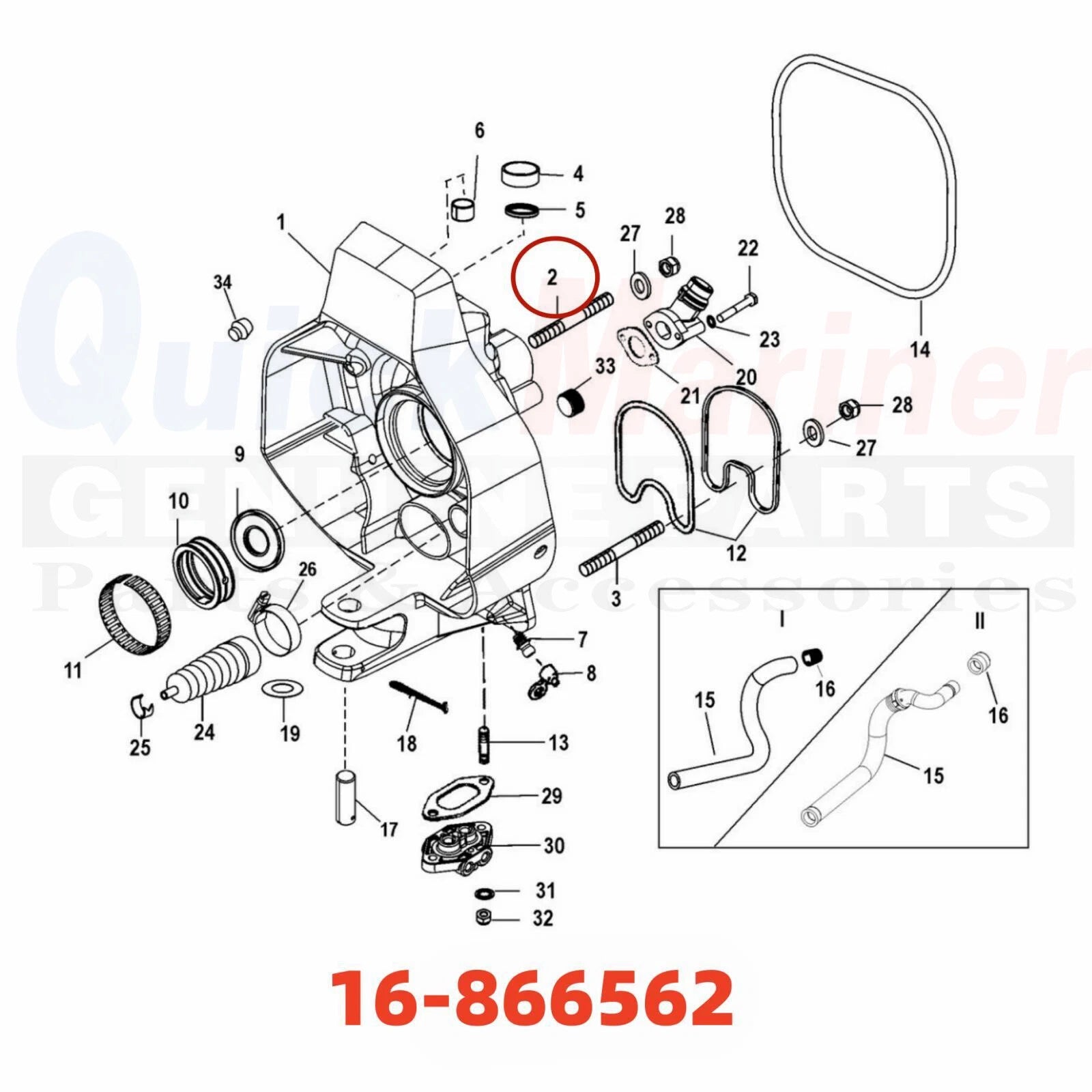 MerCruiser Gimbal Housing Stud 16-56296 16-866562 for MerCruiser