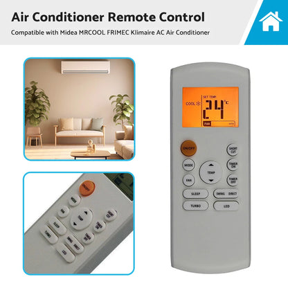 A/C Remote Control for Midea MRCOOL FRIMEC Klimaire RG57B1