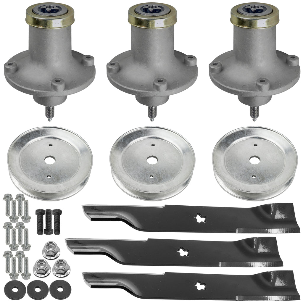Deck Spindle with Pulley and Blade for Dixon RAM 48 CE ZT Mower (2005–2015)