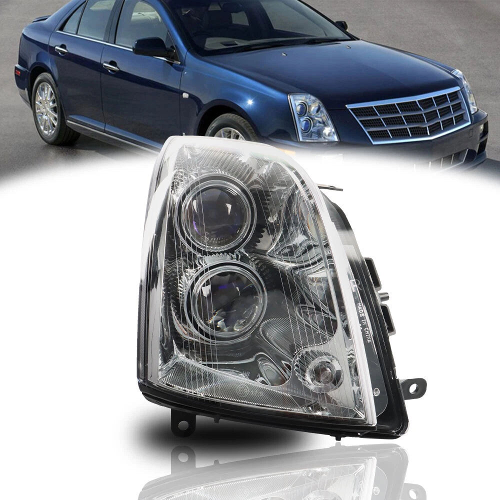 Halogen Headlight Assembly for Cadillac STS (2005–2011) Black Right Side