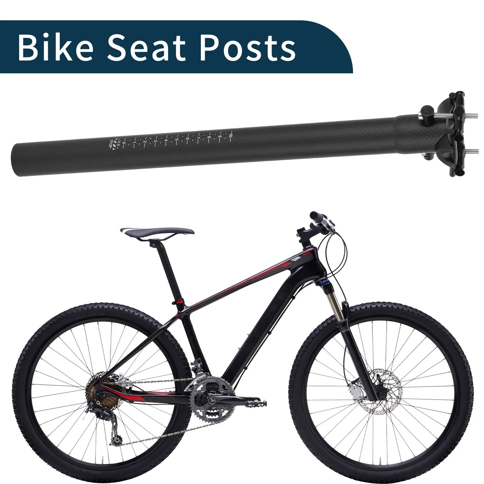 Bike Seat Posts 31.6x400mm Replacement Seat Post for All Bikes (31.6) (2000–2025)