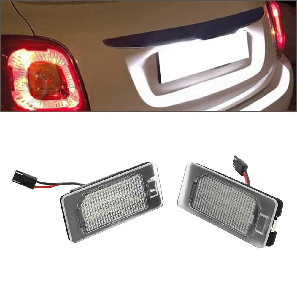 2X ABS Rear License Plate Light Lamp for Fiat 500X (2014–2019)