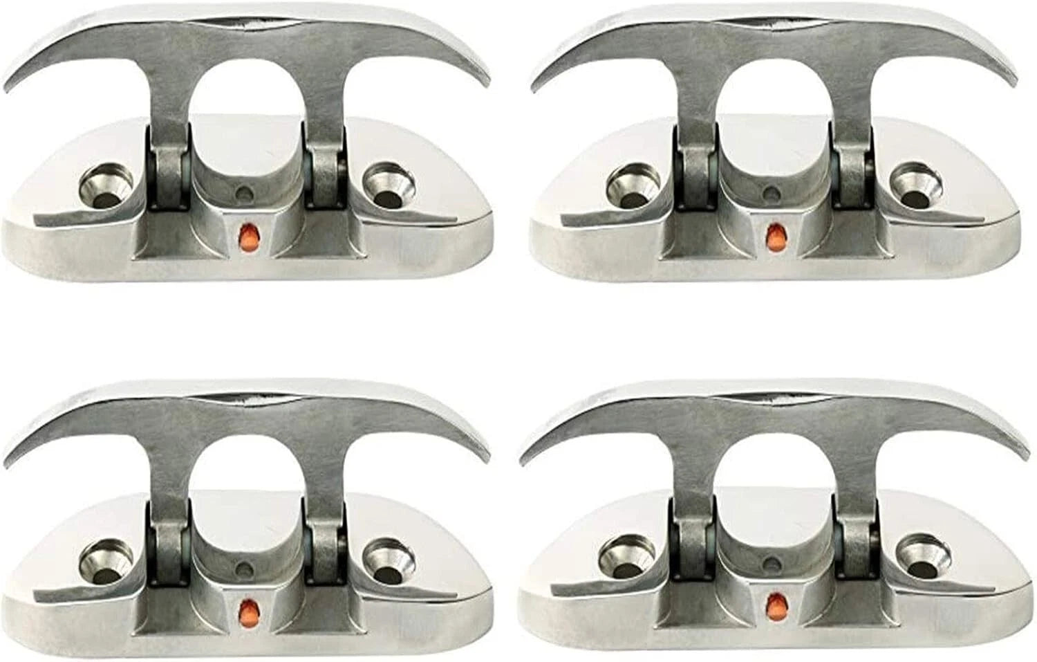 Set of 4 Folding Flip-up Cleats for Marine Boat Dock (Heavy Duty Stainless Steel)