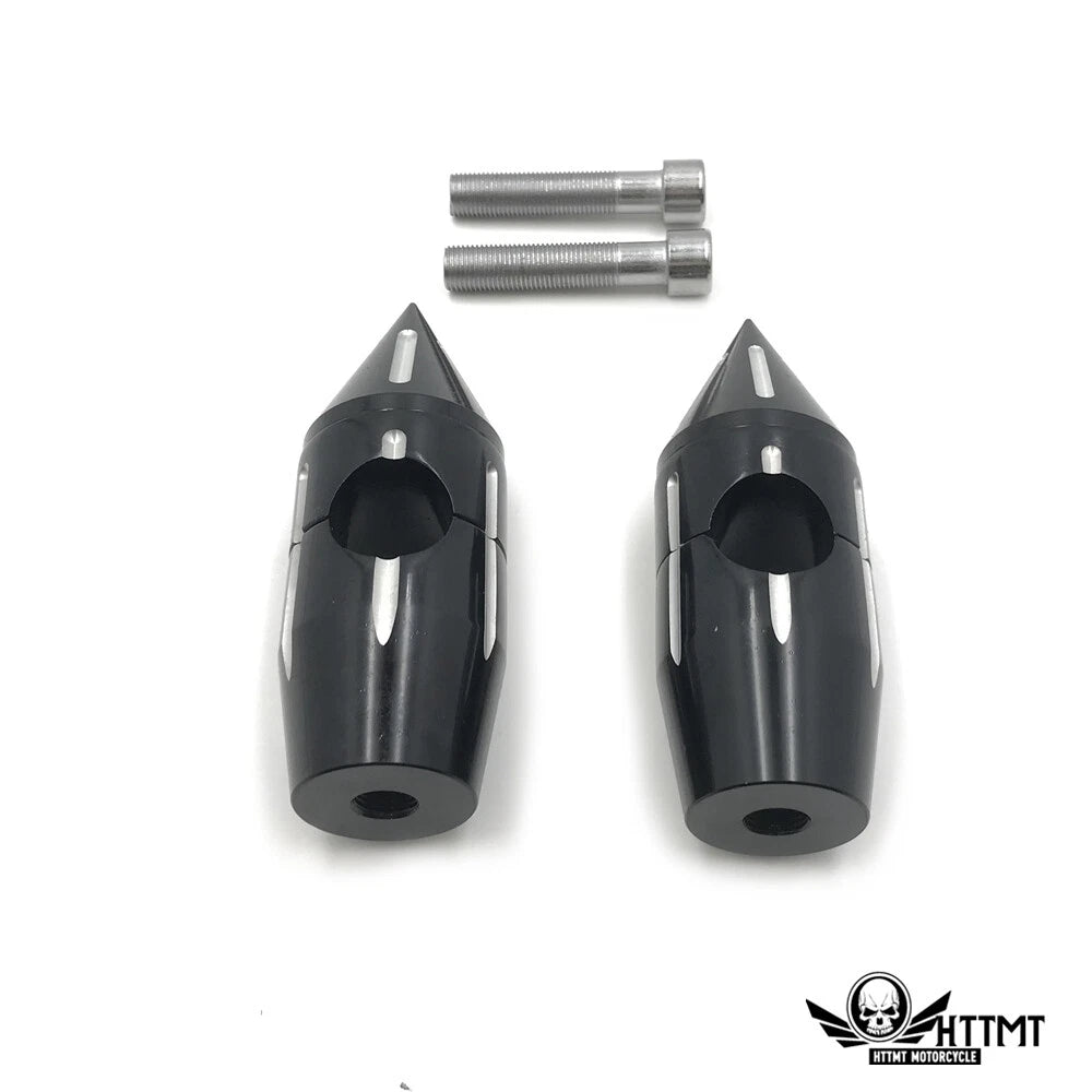 1" Black Motorcycle Spike Handlebar Risers for Universal (25mm, 5" Tall)