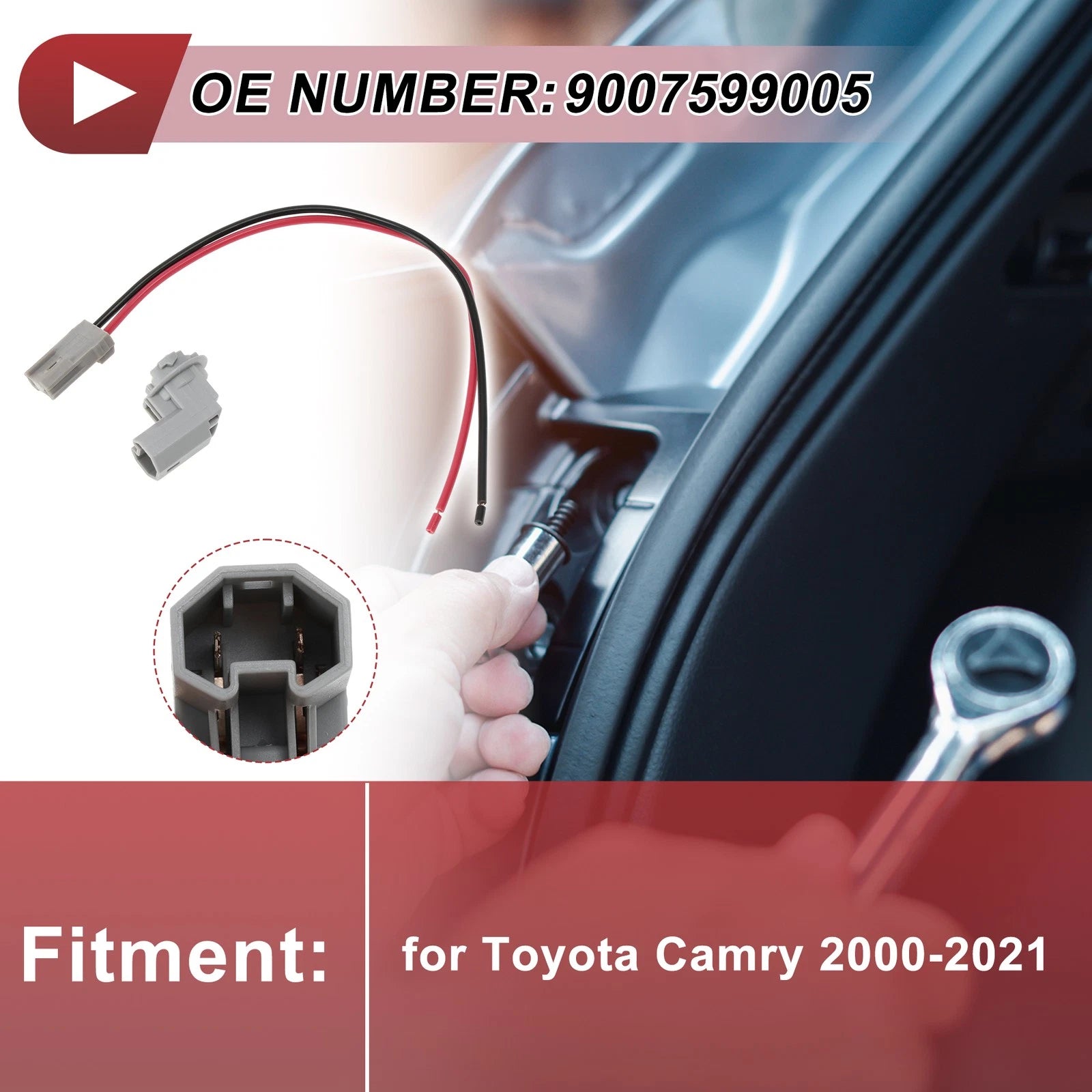 License Plate Light Socket Wiring Replacement for Toyota Camry (2000–2021)